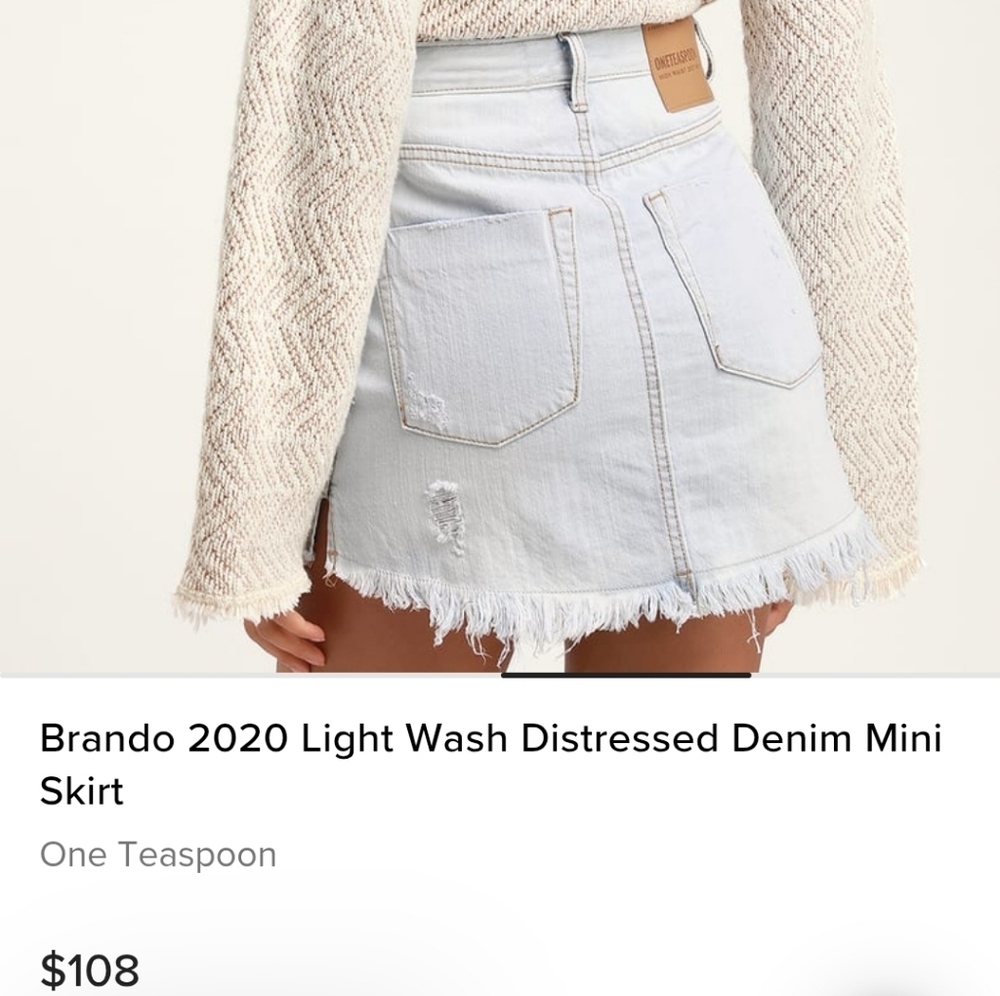 NWT One teaspoon 2020 mini denim skirt - Picture 2 of 9
